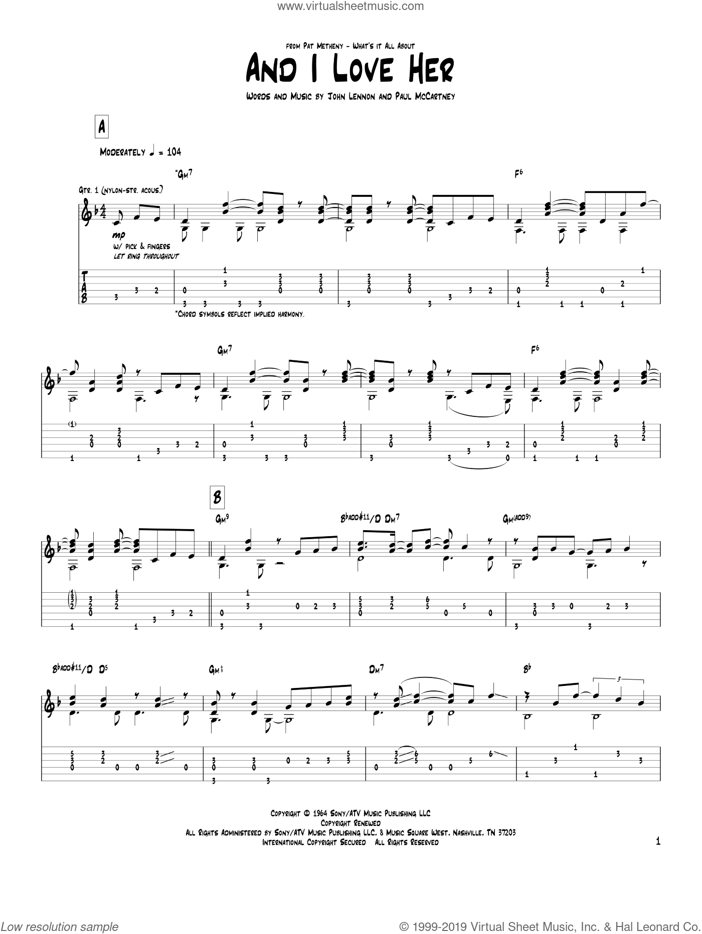 Pat metheny and i love her tab pdf file